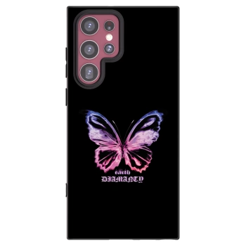 Picasee crna silikonska maskica za Samsung Galaxy S22 Ultra 5G - Diamanty Purple