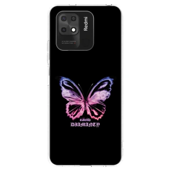 Picasee silikonska prozirna maskica za Xiaomi Redmi 10C - Diamanty Purple