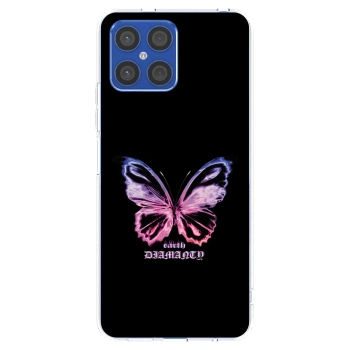 Picasee silikonska prozirna maskica za Honor X8 4G - Diamanty Purple
