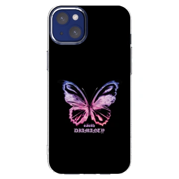 Picasee silikonska prozirna maskica za Apple iPhone 14 Plus - Diamanty Purple