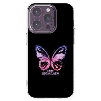 Picasee silikonska prozirna maskica za Apple iPhone 14 Pro - Diamanty Purple