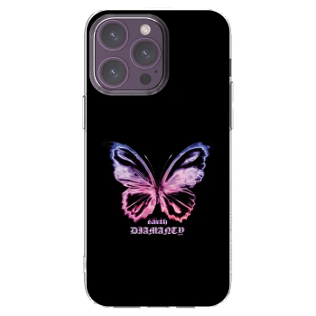 Picasee silikonska prozirna maskica za Apple iPhone 14 Pro Max - Diamanty Purple