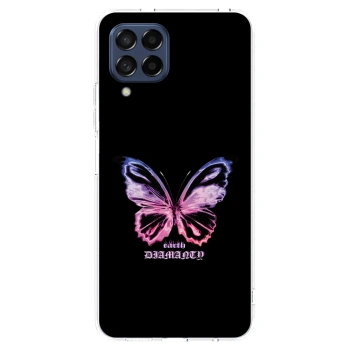 Picasee silikonska prozirna maskica za Samsung Galaxy M53 5G - Diamanty Purple