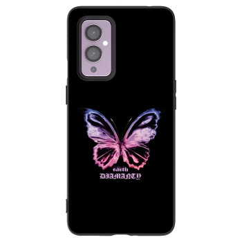 Picasee crna silikonska maskica za OnePlus 9 - Diamanty Purple