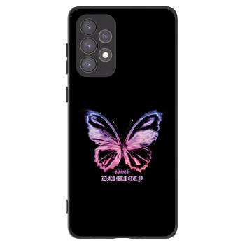 Picasee crna silikonska maskica za Samsung Galaxy A73 5G - Diamanty Purple