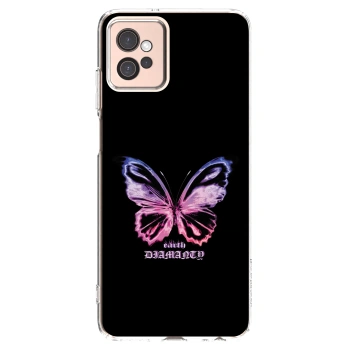 Picasee silikonska prozirna maskica za Motorola Moto G32 - Diamanty Purple