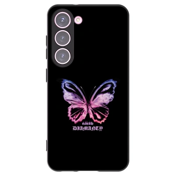 Picasee crna silikonska maskica za Samsung Galaxy S23 5G - Diamanty Purple