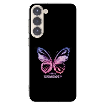 Picasee silikonska prozirna maskica za Samsung Galaxy S23+ 5G - Diamanty Purple