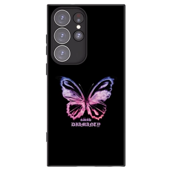 Picasee crna silikonska maskica za Samsung Galaxy S23 Ultra 5G - Diamanty Purple