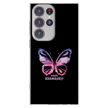 Picasee silikonska prozirna maskica za Samsung Galaxy S23 Ultra 5G - Diamanty Purple