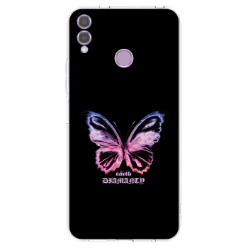 Picasee silikonska prozirna maskica za Honor 8X - Diamanty Purple
