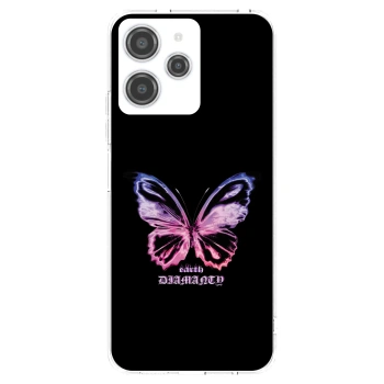 Picasee silikonska prozirna maskica za Xiaomi Redmi 12 4G - Diamanty Purple