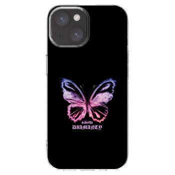 Picasee silikonska prozirna maskica za Apple iPhone 15 - Diamanty Purple