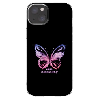 Picasee silikonska prozirna maskica za Apple iPhone 15 Plus - Diamanty Purple
