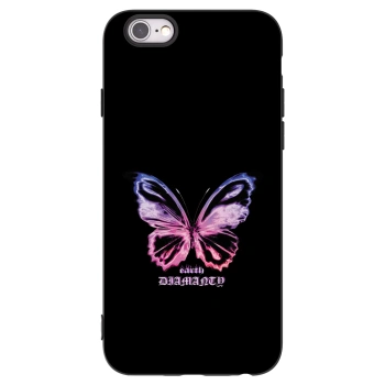 Picasee crna silikonska maskica za Apple iPhone 6/6S - Diamanty Purple