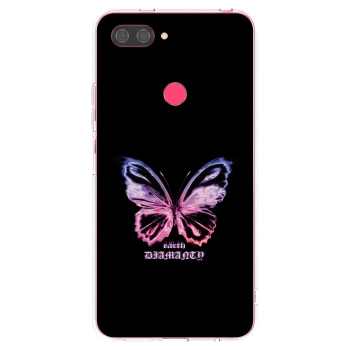 Picasee silikonska prozirna maskica za Xiaomi Mi 8 Lite - Diamanty Purple