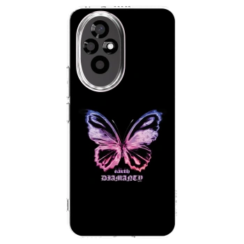 Picasee silikonska prozirna maskica za Honor 200 5G - Diamanty Purple