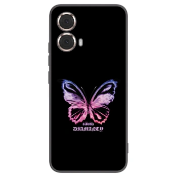 Picasee crna silikonska maskica za Motorola Moto G85 - Diamanty Purple