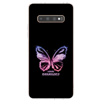 Picasee silikonska prozirna maskica za Samsung Galaxy S10 Plus G975 - Diamanty Purple