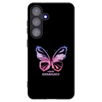 Picasee crna silikonska maskica za Samsung Galaxy S25 5G - Diamanty Purple