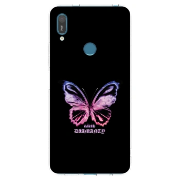 Picasee silikonska prozirna maskica za Huawei Y7 2019 - Diamanty Purple