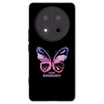 Picasee crna silikonska maskica za Honor Magic7 Lite 5G - Diamanty Purple