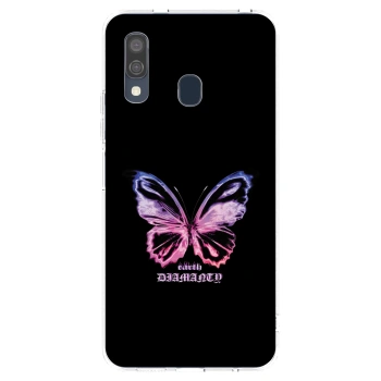 Picasee silikonska prozirna maskica za Samsung Galaxy A40 A405F - Diamanty Purple