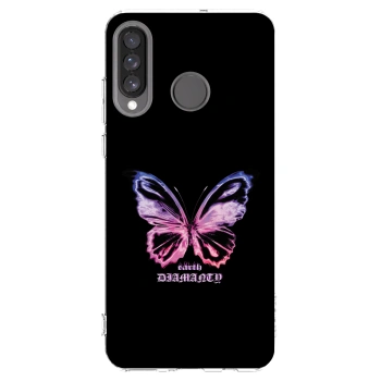 Picasee silikonska prozirna maskica za Huawei P30 Lite - Diamanty Purple
