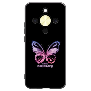 Picasee crna silikonska maskica za Honor Magic8 Lite 5G - Diamanty Purple