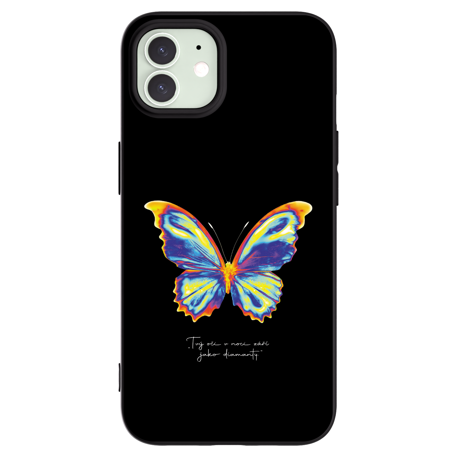Picasee crna silikonska maskica za Apple iPhone 12 - Diamanty Black