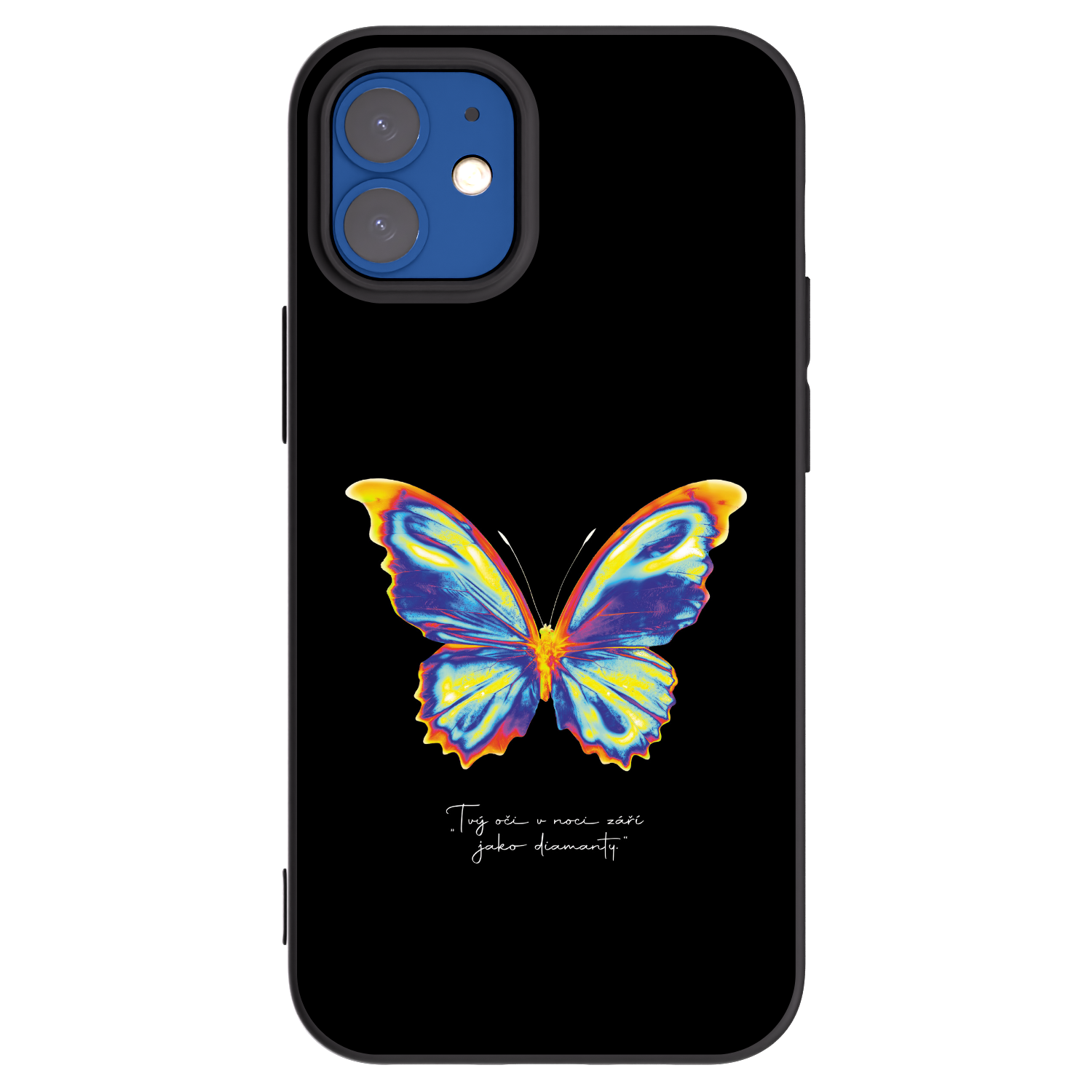 Picasee crna silikonska maskica za Apple iPhone 12 mini - Diamanty Black
