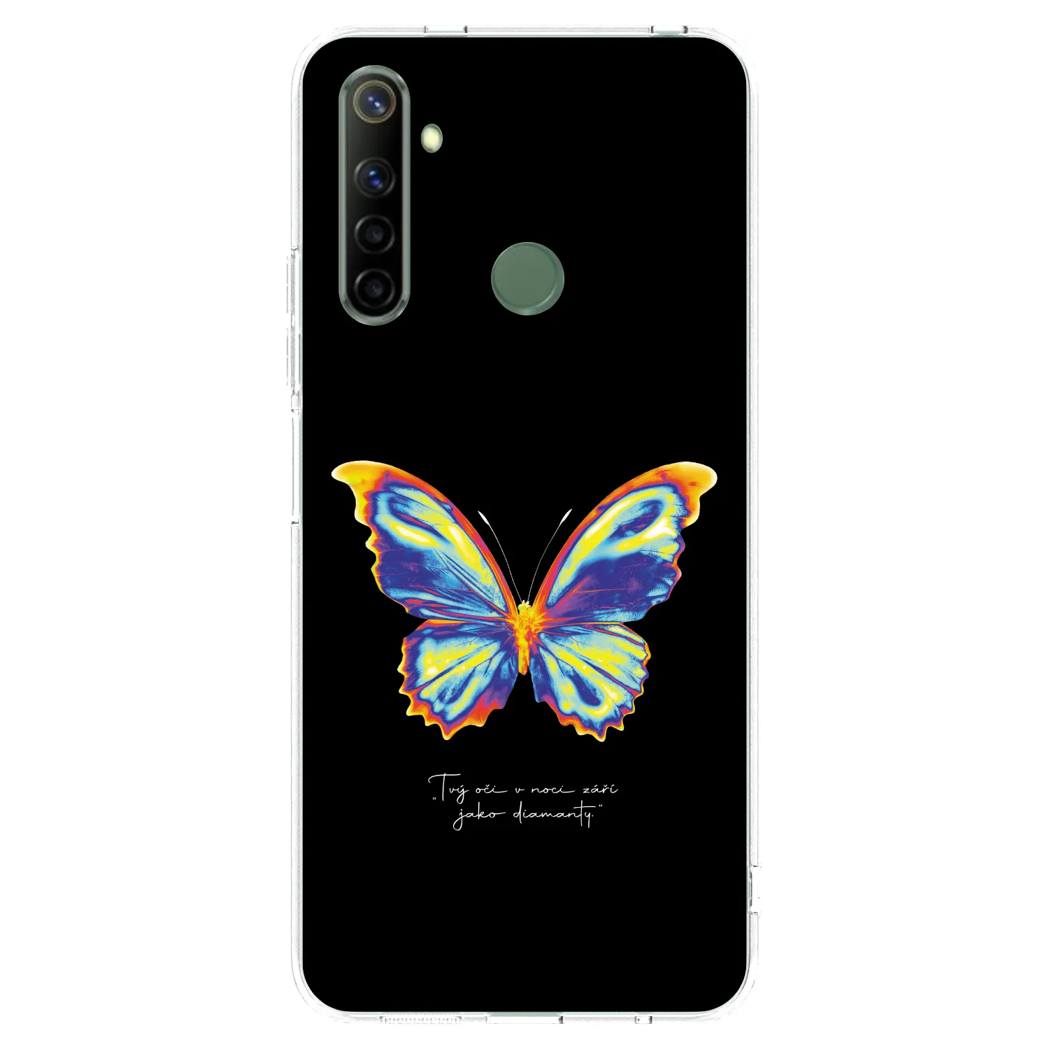 Picasee silikonska prozirna maskica za Realme 6i - Diamanty Black
