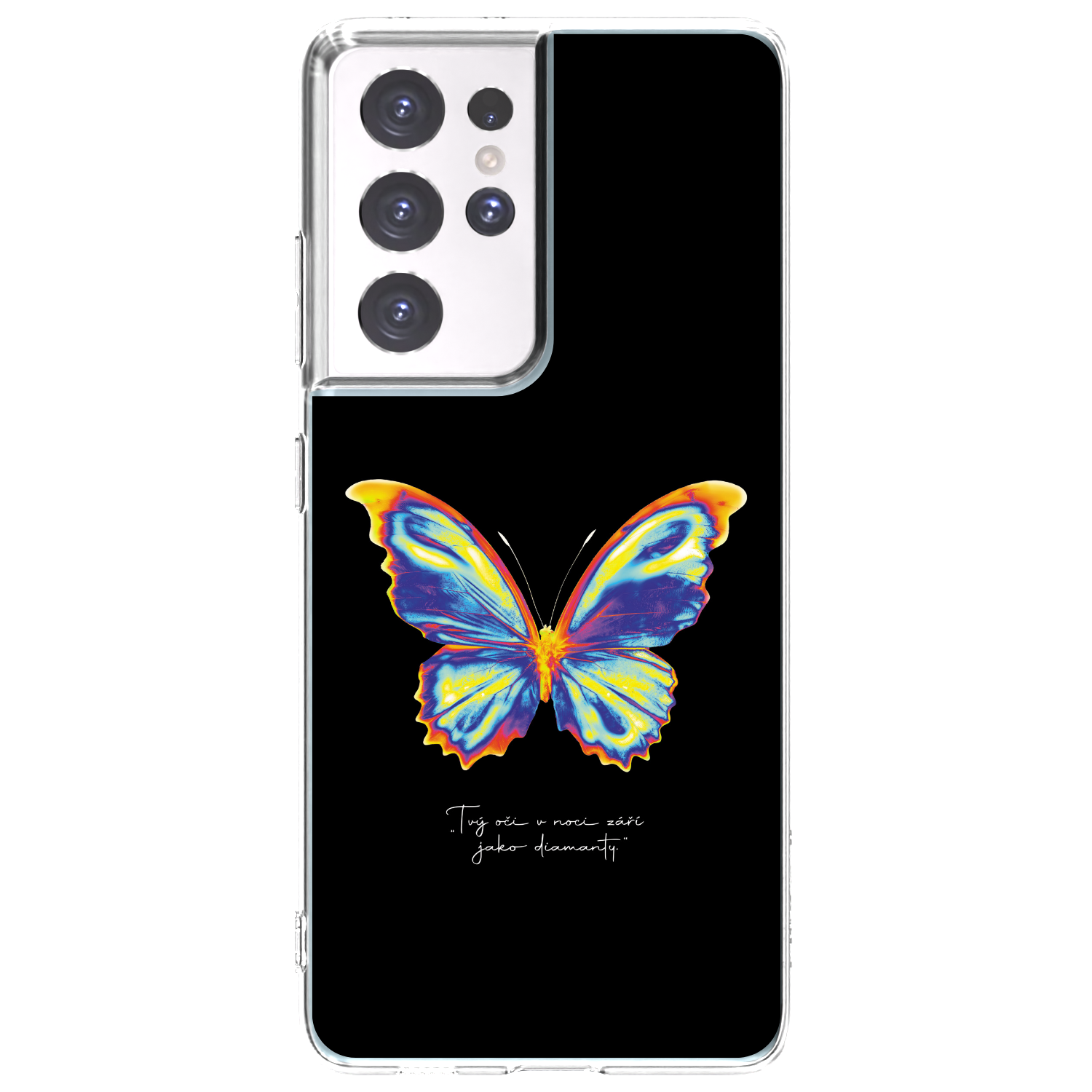 Picasee silikonska prozirna maskica za Samsung Galaxy S21 Ultra 5G G998B - Diamanty Black