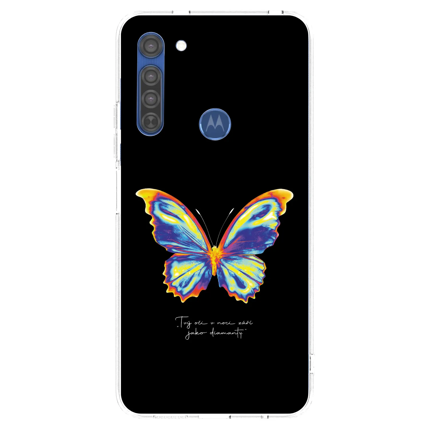 Picasee silikonska prozirna maskica za Motorola Moto G8 - Diamanty Black