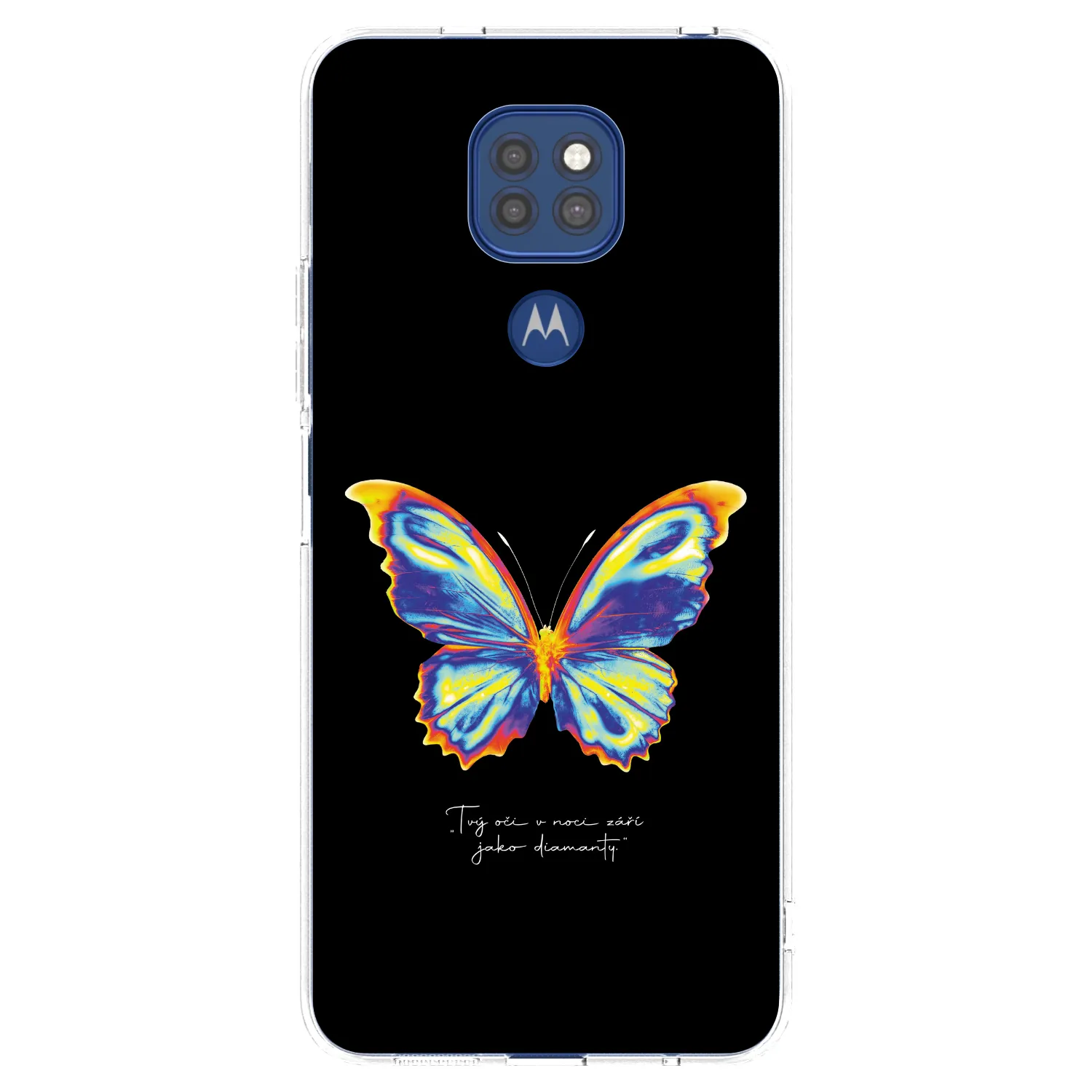 Picasee silikonska prozirna maskica za Motorola Moto G9 Play - Diamanty Black