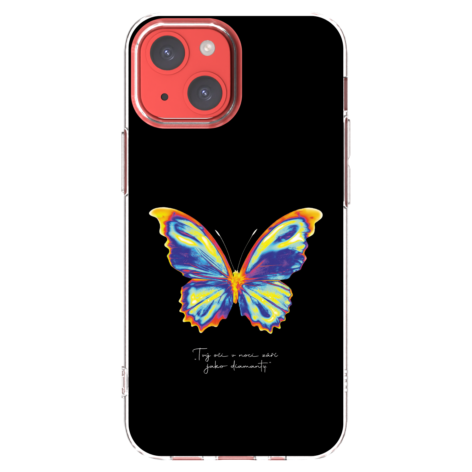 Picasee silikonska prozirna maskica za Apple iPhone 13 mini - Diamanty Black
