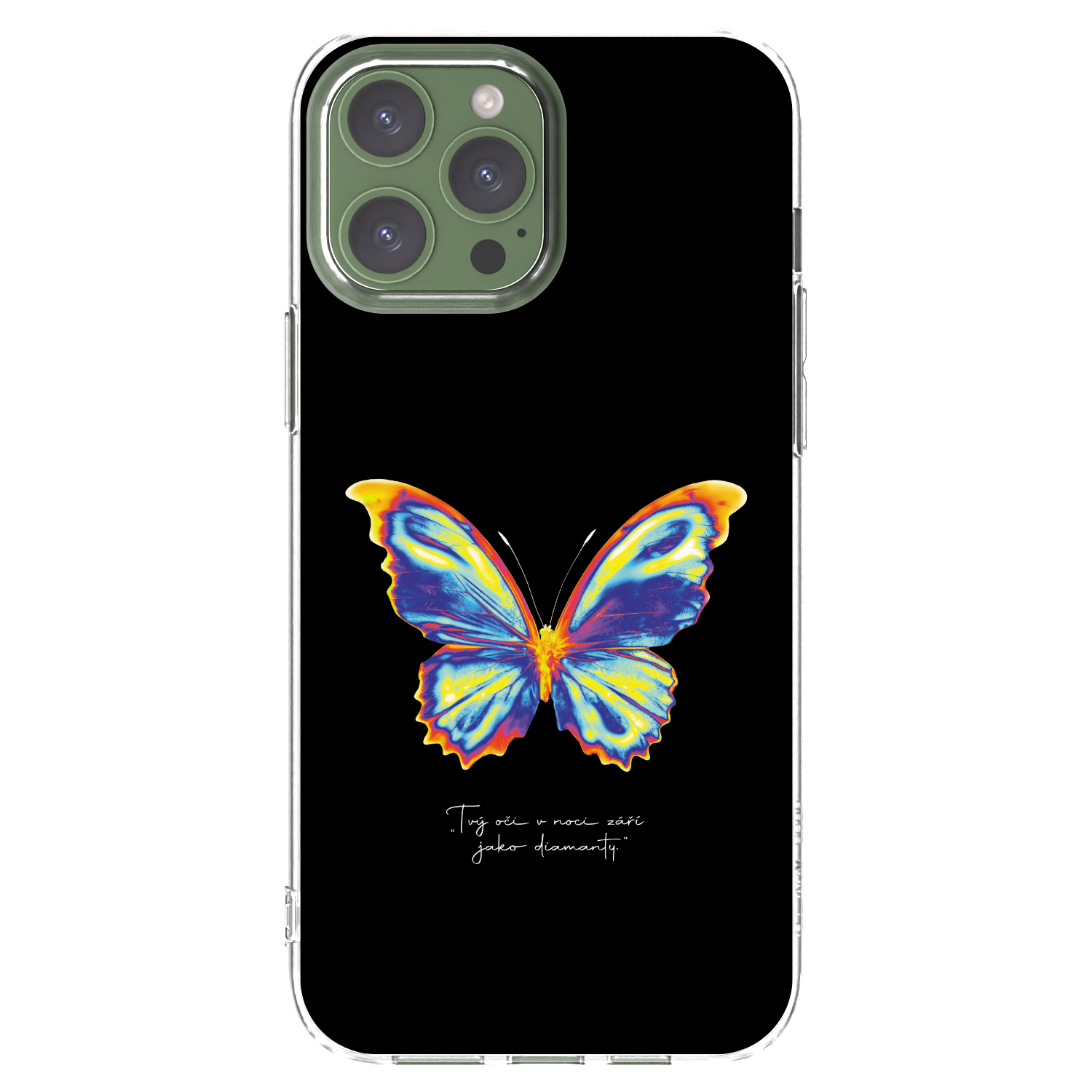 Picasee silikonska prozirna maskica za Apple iPhone 13 Pro Max - Diamanty Black
