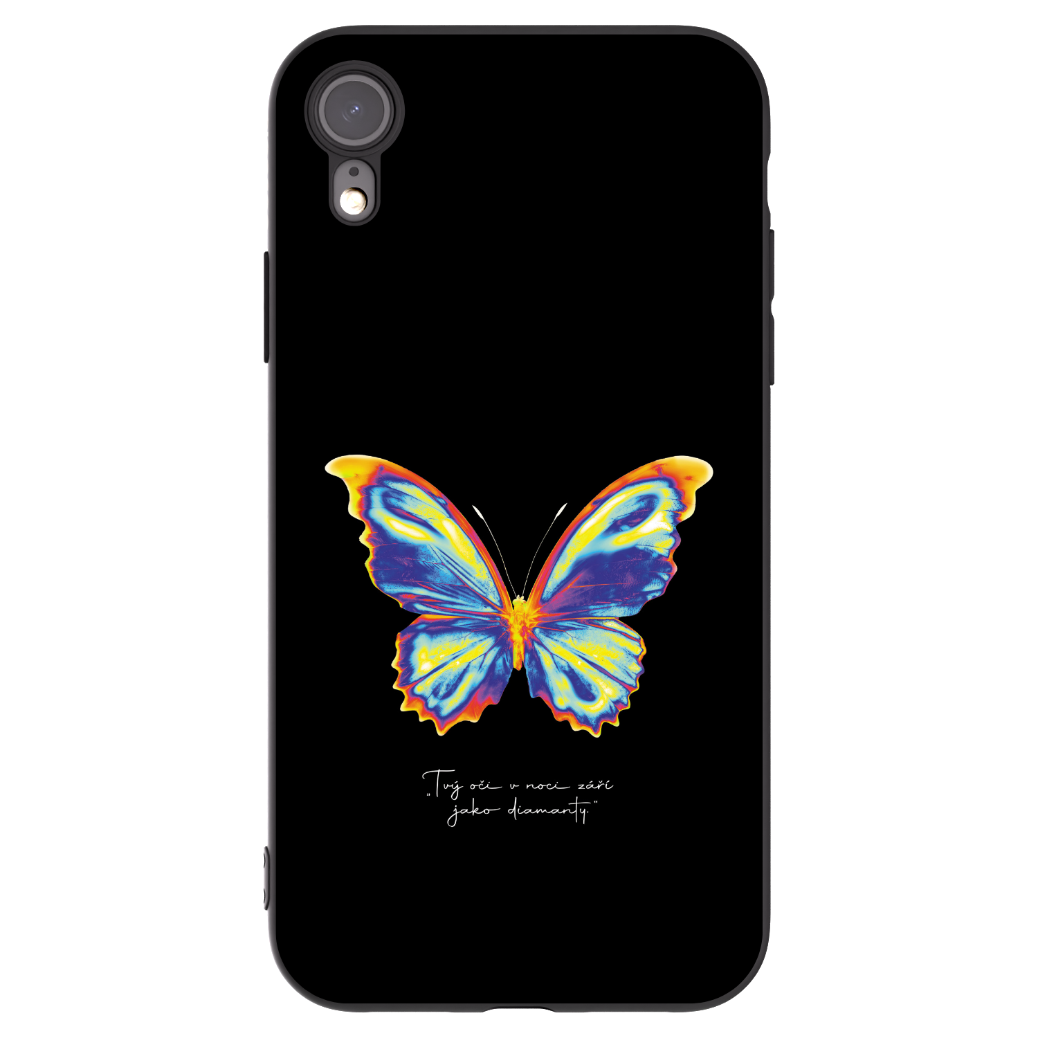 Picasee crna silikonska maskica za Apple iPhone XR - Diamanty Black