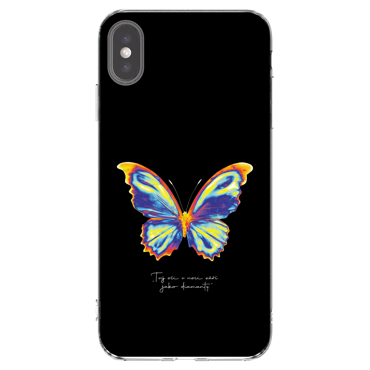 Picasee silikonska prozirna maskica za Apple iPhone XS Max - Diamanty Black