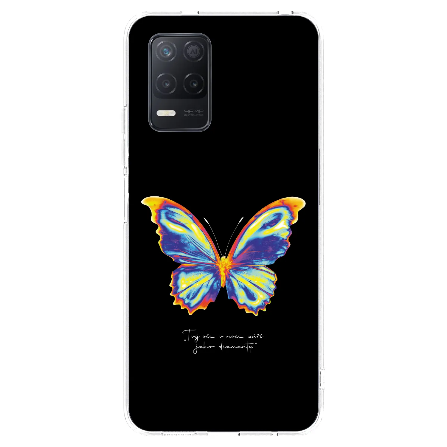 Picasee silikonska prozirna maskica za Realme 8 5G - Diamanty Black