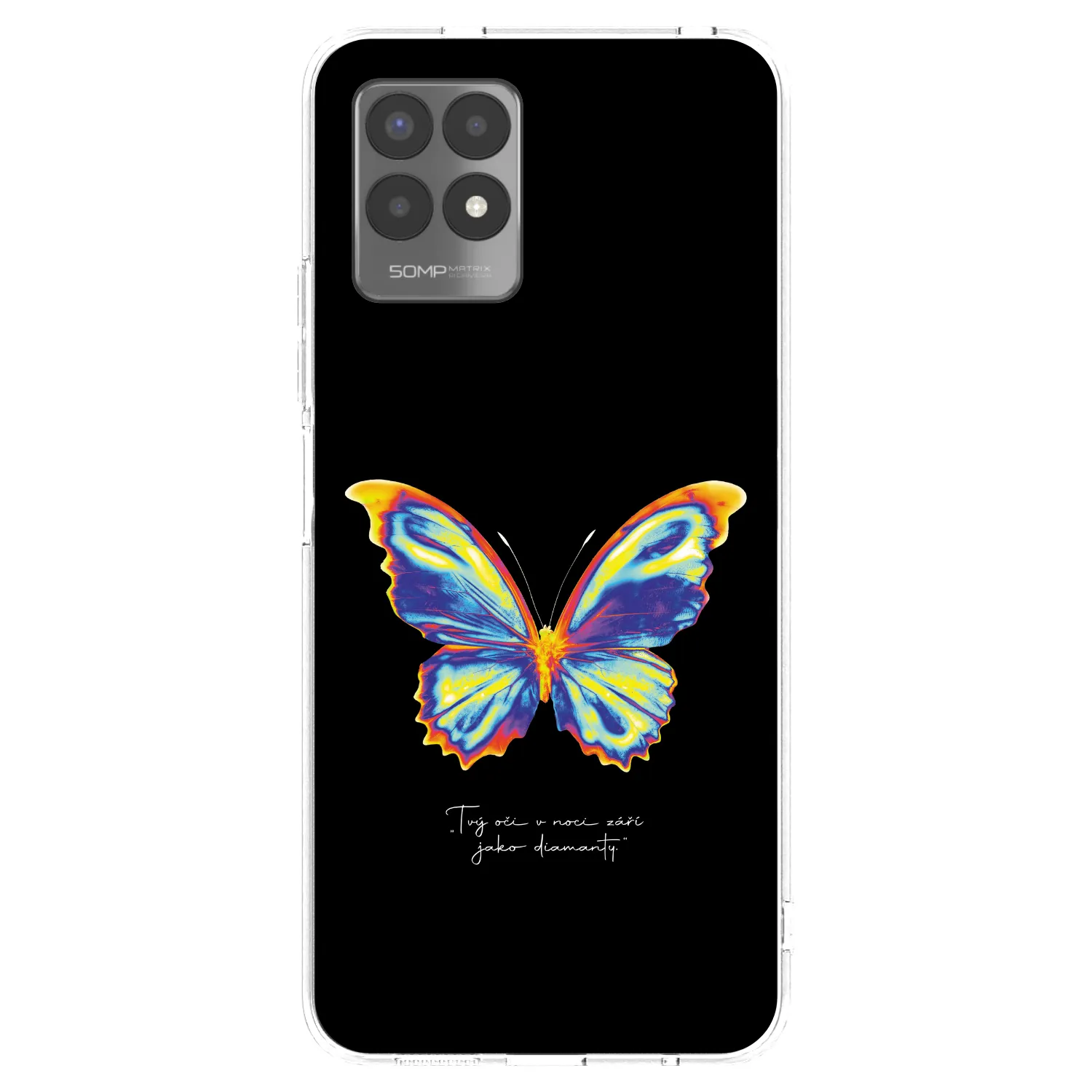 Picasee silikonska prozirna maskica za Realme 8i - Diamanty Black