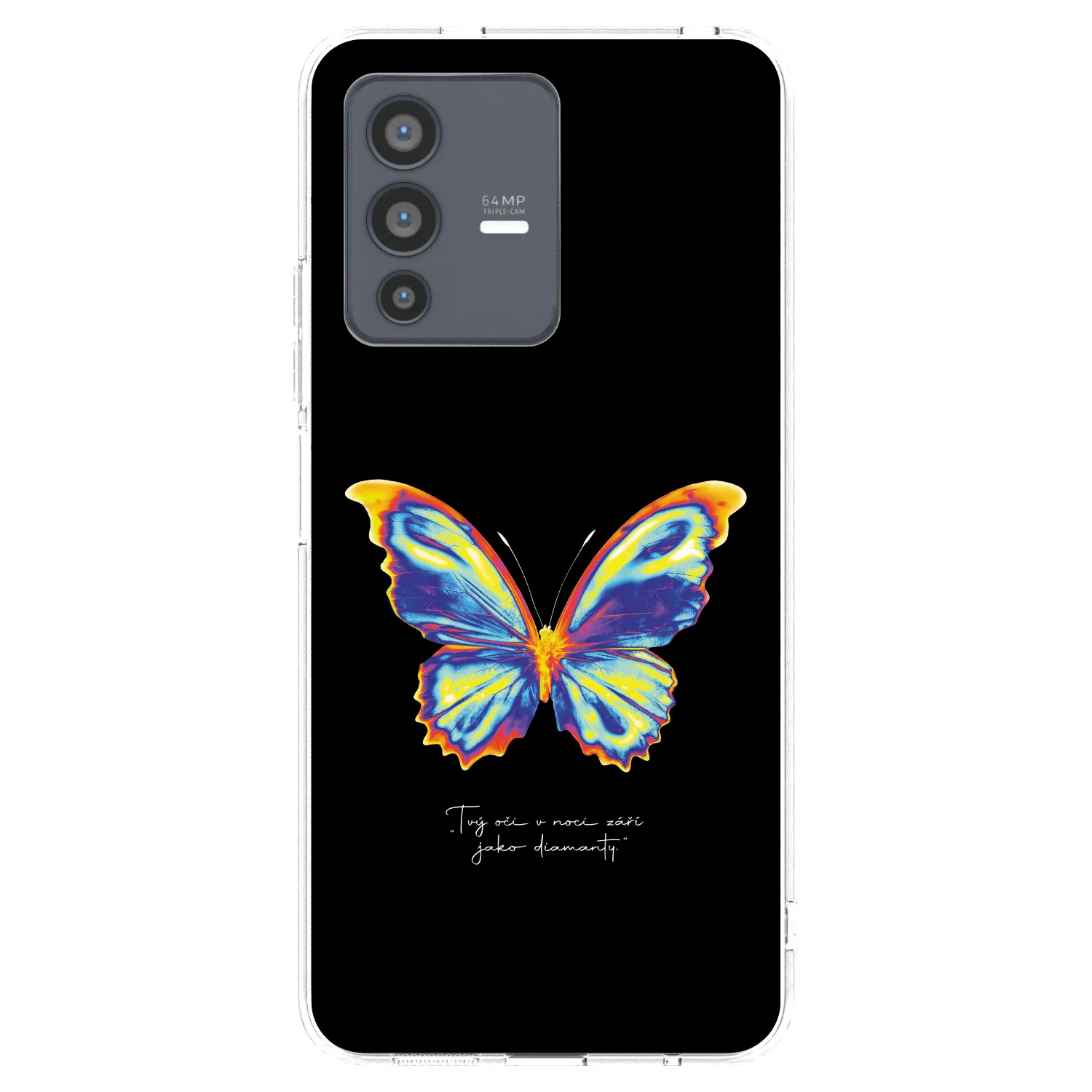 Picasee silikonska prozirna maskica za Vivo V23 5G - Diamanty Black
