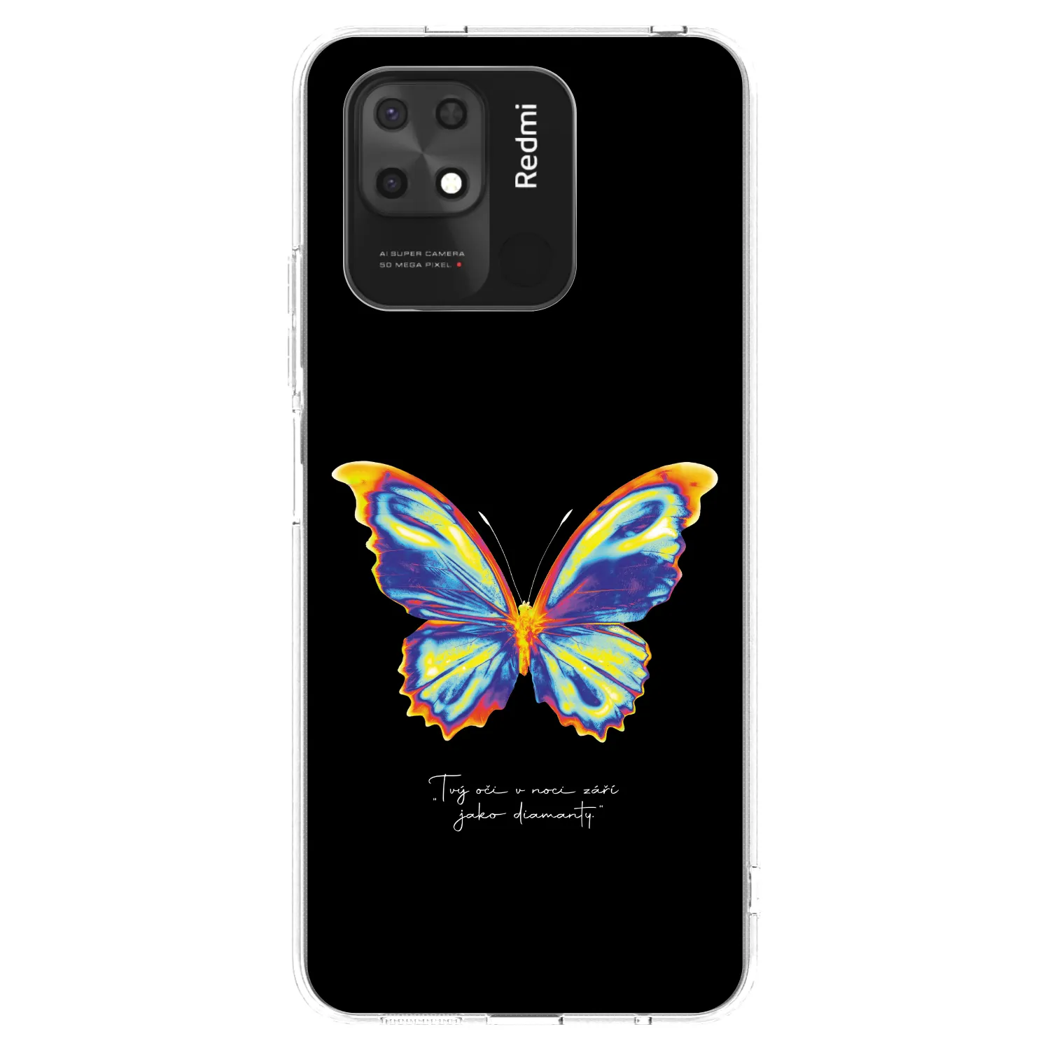 Picasee silikonska prozirna maskica za Xiaomi Redmi 10C - Diamanty Black