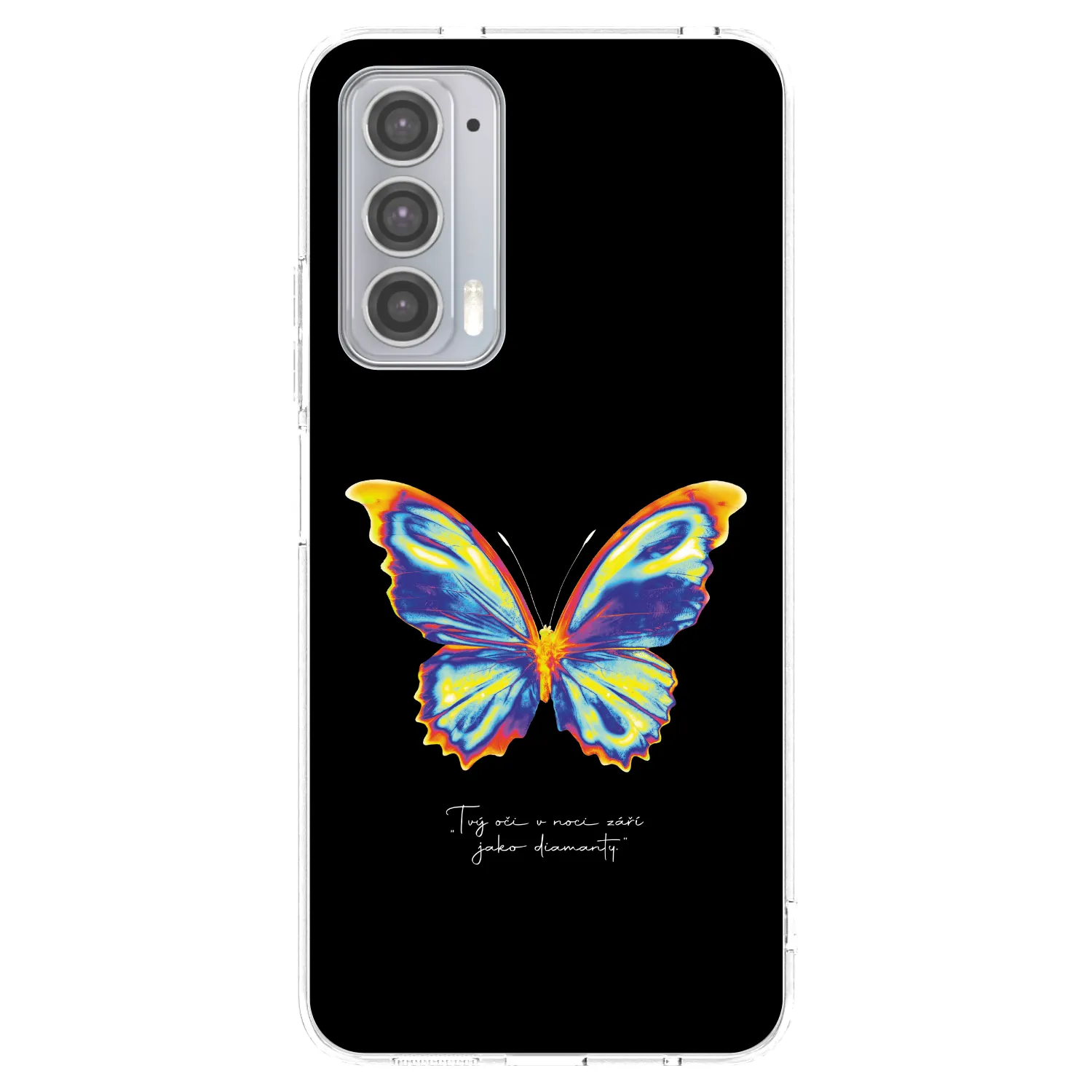 Picasee silikonska prozirna maskica za Motorola Edge 20 - Diamanty Black