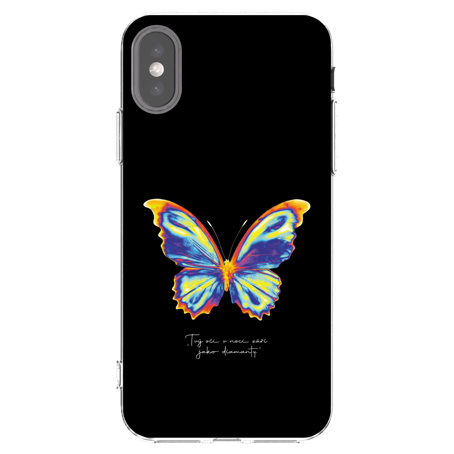 Picasee silikonska prozirna maskica za Apple iPhone X/XS - Diamanty Black