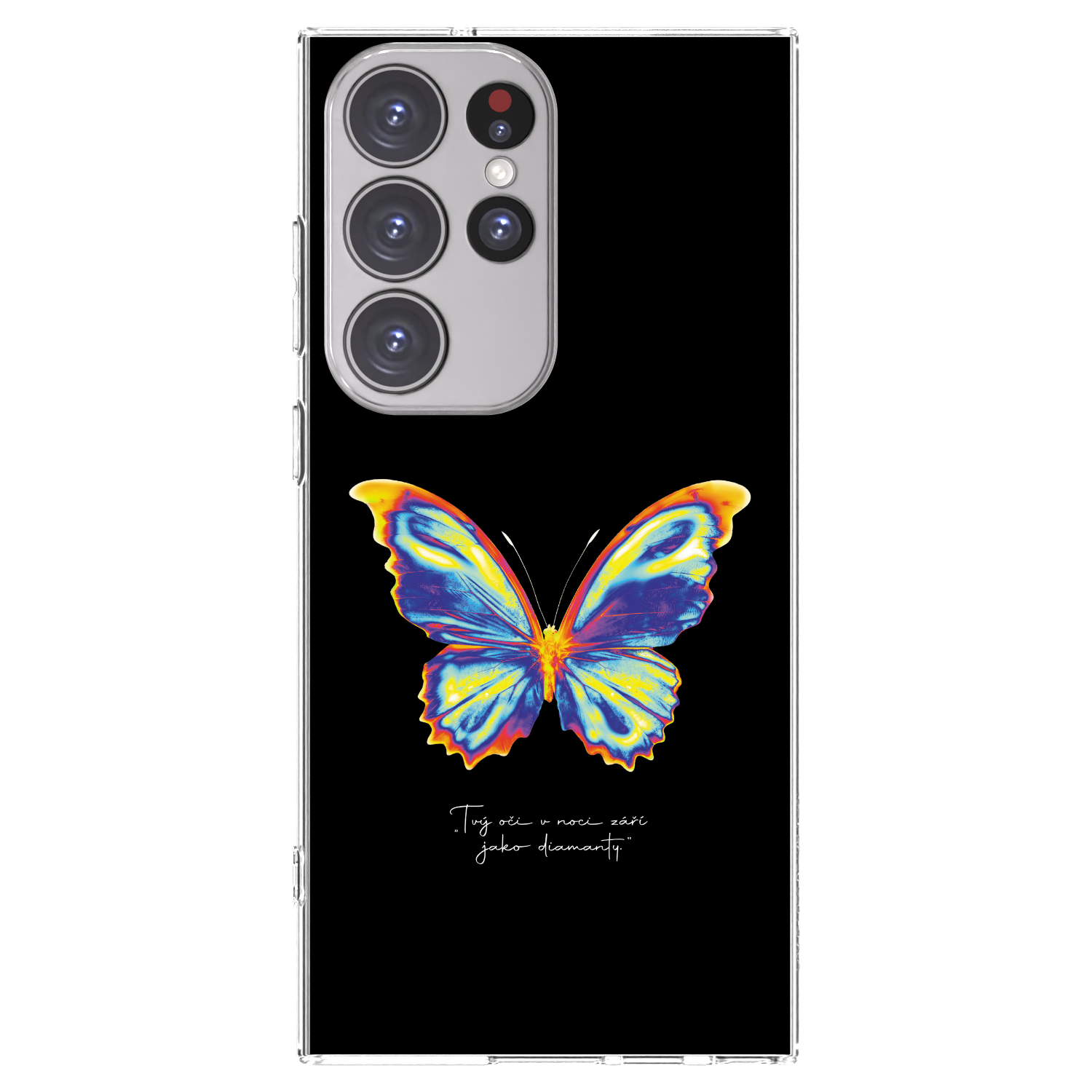 Picasee silikonska prozirna maskica za Samsung Galaxy S23 Ultra 5G - Diamanty Black