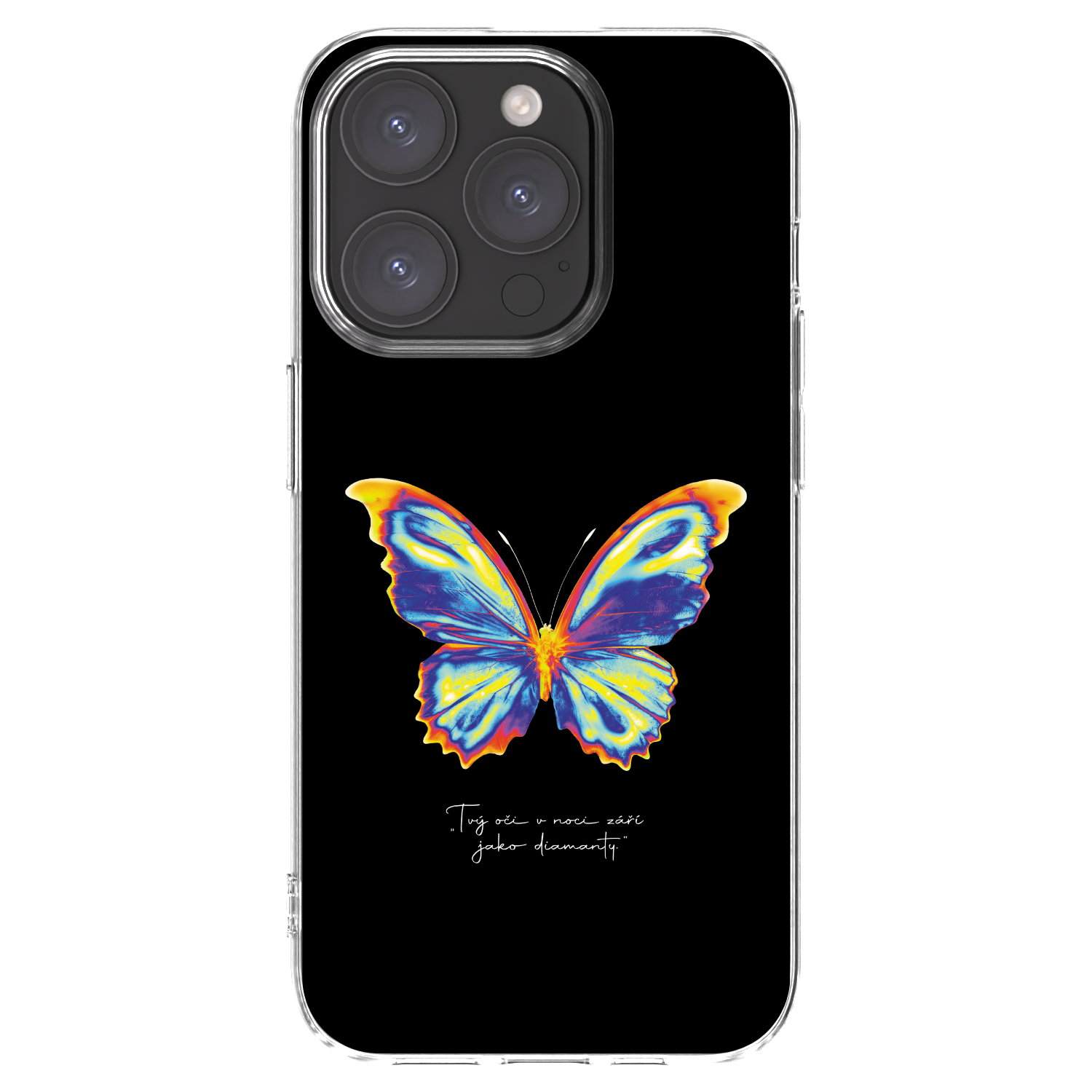 Picasee silikonska prozirna maskica za Apple iPhone 15 Pro - Diamanty Black