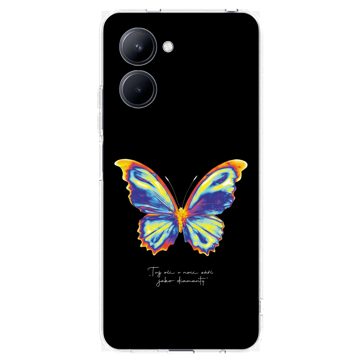 Picasee silikonska prozirna maskica za Realme C33 (2023) - Diamanty Black