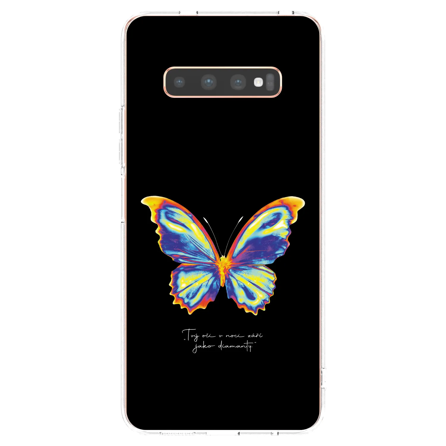 Picasee silikonska prozirna maskica za Samsung Galaxy S10 Plus G975 - Diamanty Black