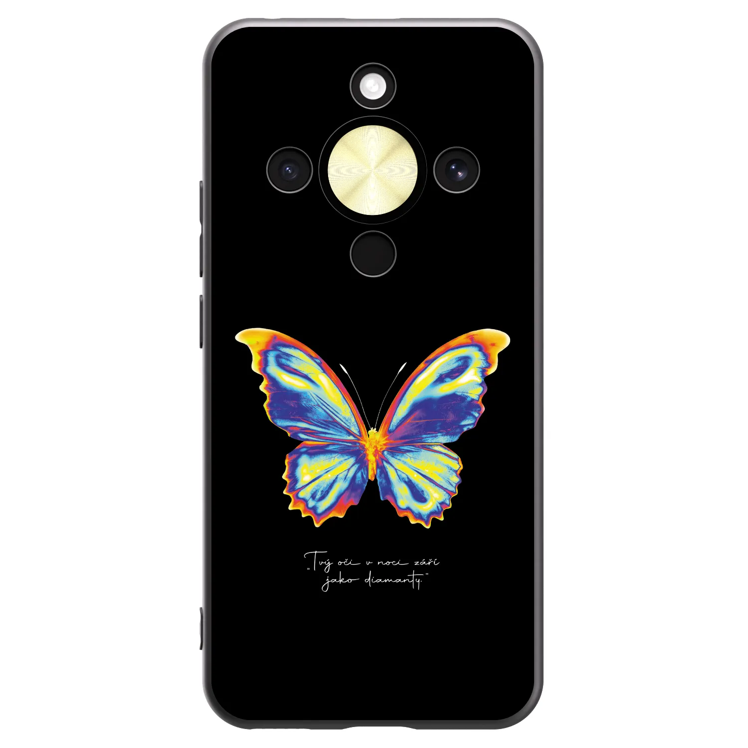 Picasee crna silikonska maskica za Honor Magic8 Lite 5G - Diamanty Black